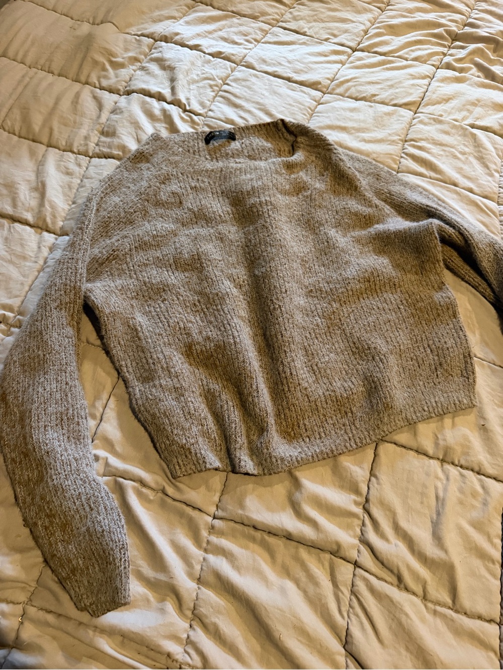 SHEIN Taupe Crewneck Knit Sweater